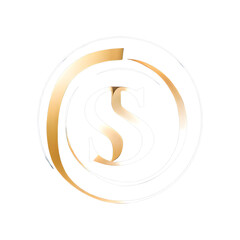 Dynamic Letter S Icon for Logo Design. Generative AI