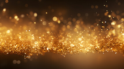 gold colored sparkling particles on a black background