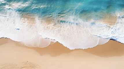 Fototapeta na wymiar beautiful waves in summer with aerial view