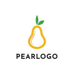 Pear line logo design creative idea