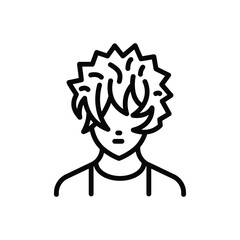 Black line icon for anime 