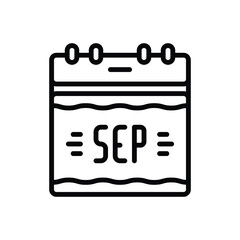 Black line icon for sep calendar 