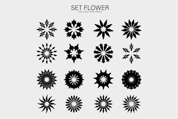 Set flower symbol collection pack design