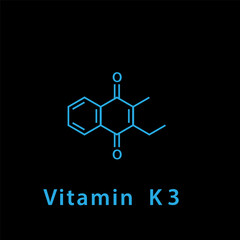 Vitamin K structure formula chemical flat style illustration