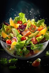 Fototapeta na wymiar Fresh Salad. Salad with vegetables. Green salad.