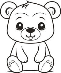 Obraz na płótnie Canvas Cute bear cartoon coloring page