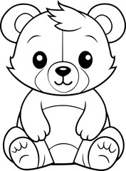 Naklejka premium Cute bear cartoon coloring page