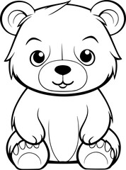 Obraz na płótnie Canvas Cute bear cartoon coloring page