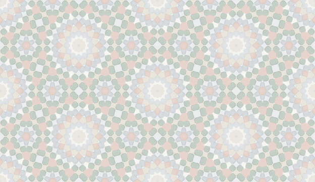 Mosaic seamless pattern. Subtle neutral colors. Abstract geometric. Modern watercolor