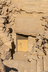 Detail of Egyptian Pyramid Entrance,, Cairo, Egypt

