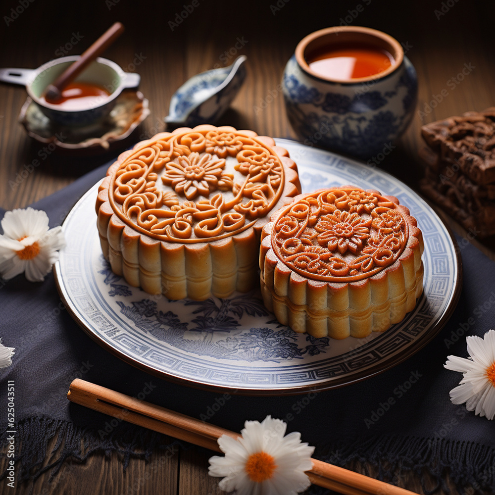 Sticker Mid-Autumn Festival mooncakes in China