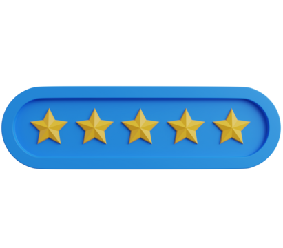 3d render of star rating icon.