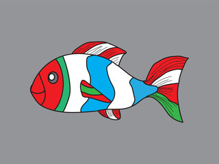 Hand-drawn vector illustration of fish isolated
