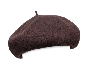 茶色いベレー帽の顔合成用素材