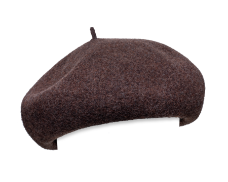 茶色いベレー帽の顔合成用素材