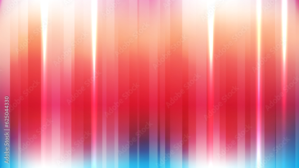 Poster Abstract defocused background with vertical dynamic lines. Futuristic blurred vibrant color gradient banner for creative graphic design. Vector illustration.