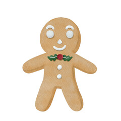 Cookie Gingerbread man Watercolor