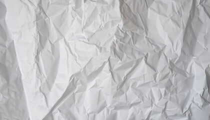White crumpled paper, recycle paper texture, copy space for text.