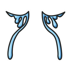 Tears vector icon.Color vector icon isolated on white background tears.