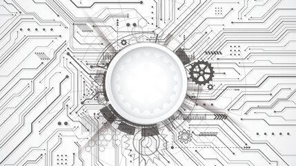 Abstract 3d design background with technology dot and line circuit board texture. Modern engineering, futuristic, science communication concept. Vector illustration