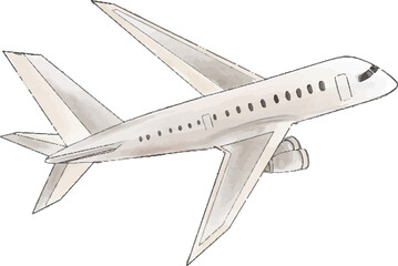 Airplane watercolor illustration