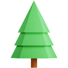 3D Low Poly Trees, cloud, sun and mountain.3D Render Illustration.