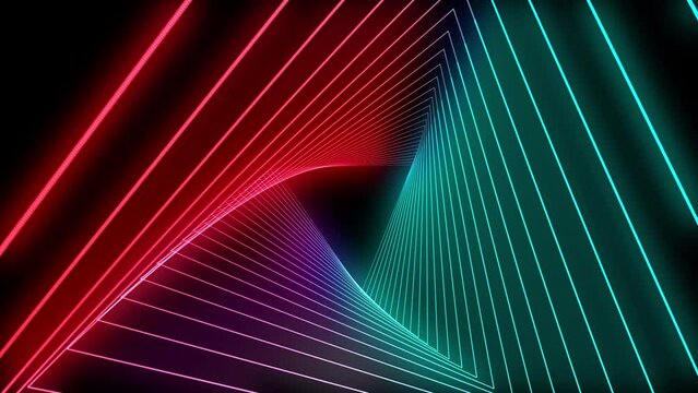 Triangle tunnel Loop. Seamless 4K Animation. Abstract Motion Screen