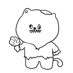Halloween Cat hand drawn