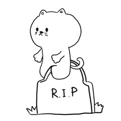 Halloween Cat hand drawn