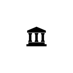 Simple black Bank building icon isolated on white background