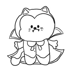 Halloween Cat hand drawn