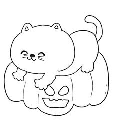 Halloween Cat hand drawn