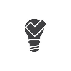 Fototapeta premium Lamp with check mark vector icon