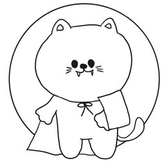 Halloween Cat hand drawn