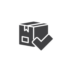 Confirmed parcel vector icon