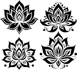 Silhouette flower plant vector images