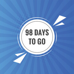 98 days to go countdown template. 98 day Countdown left days banner design
