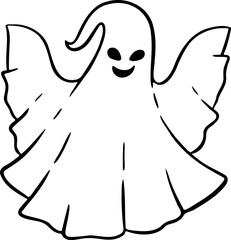 hand drawn ghost illustration.