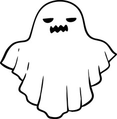 hand drawn ghost illustration.