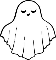 hand drawn ghost illustration.