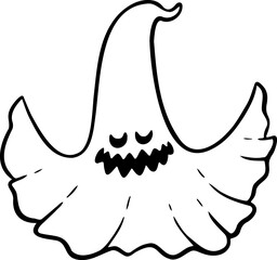 hand drawn ghost illustration.