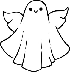 hand drawn ghost illustration.