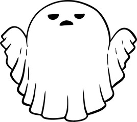 hand drawn ghost illustration.