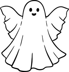 hand drawn ghost illustration.