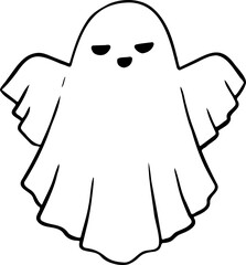 hand drawn ghost illustration.