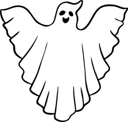 hand drawn ghost illustration.