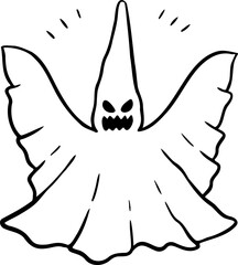 hand drawn ghost illustration.