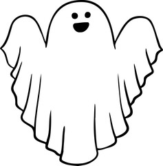 hand drawn ghost illustration.