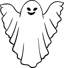 hand drawn ghost illustration.