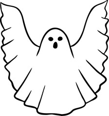 hand drawn ghost illustration.